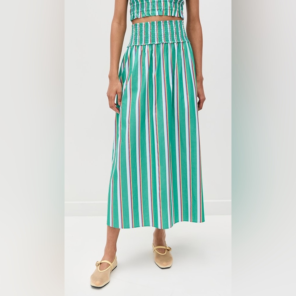 Hill House Home Delphine Skirt Sunset Stripe Cotton